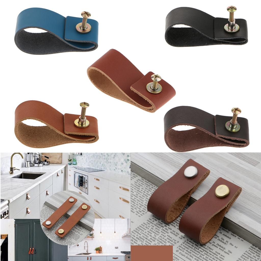 مقابض أدراج جلدية مصنوعة يدويً - مراجعة Cabinet Handle Pull وسعره